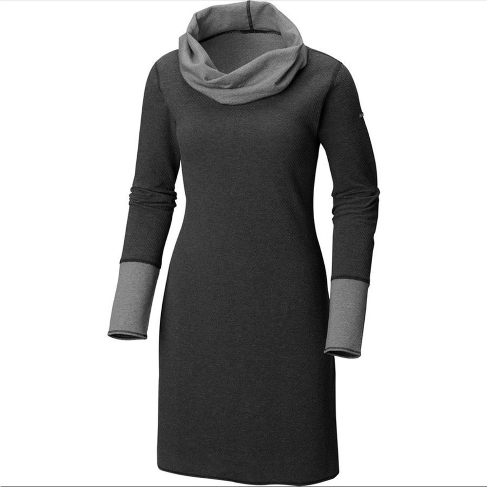 Columbia Womens Winter Dream Reversible Sweater Dress Gray Black M